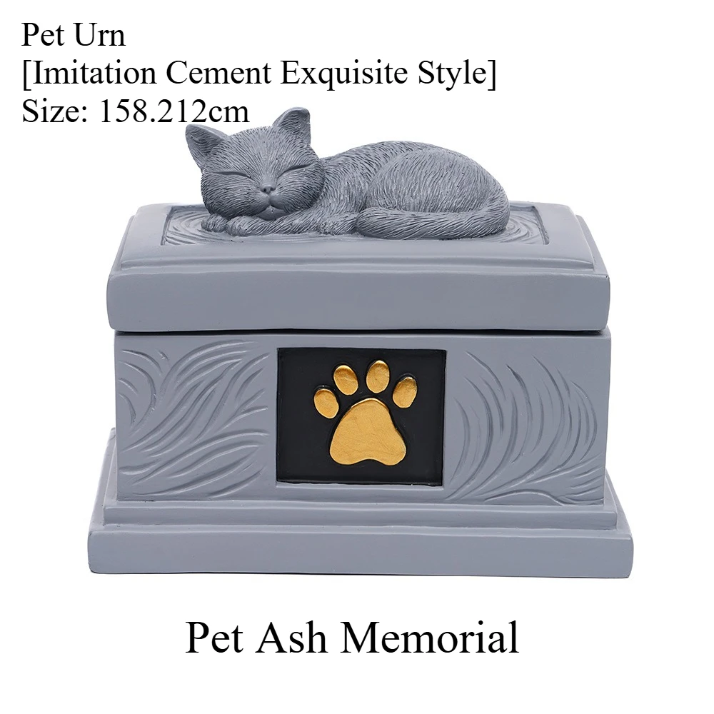 Imitation cement shape pet cat urn resin handicraft pet funeral resting box to commemorate the lost memories
Imitation cement shape pet cat urn resin handicraft pet funeral resting box to commemorate the lost memories
