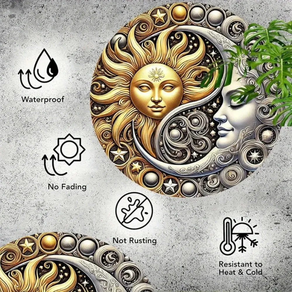NebulaGleam Iron Wall Decor - Dual-Tone Day Night Celestial Art, Durable for Home, Patio & Cosmic Theme Decor
NebulaGleam Iron Wall Decor - Dual-Tone Day Night Celestial Art, Durable for Home, Patio & Cosmic Theme Decor