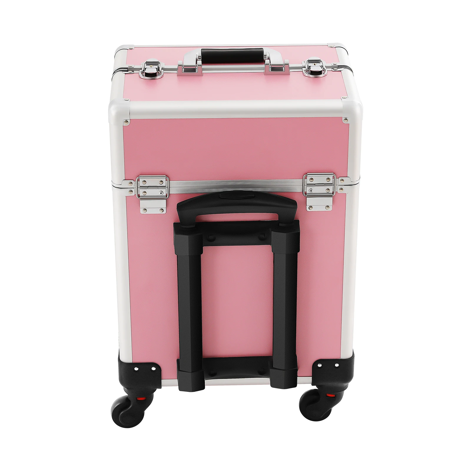 Rolling Makeup Train Case, Large Aluminum Alloy Cosmetic Trolley Case with Wheels & Retractable Handle, Lockable Storage Pink
Rolling Makeup Train Case, Large Aluminum Alloy Cosmetic Trolley Case with Wheels & Retractable Handle, Lockable Storage Pink