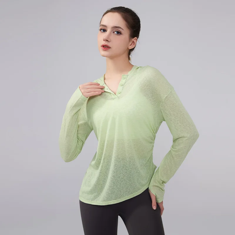 Sunscreen Clothing Yoga Clothing Tops Long Sleeve Breathable Sports Hoodie Women Loose Thin Fitness Clothing
Sunscreen Clothing Yoga Clothing Tops Long Sleeve Breathable Sports Hoodie Women Loose Thin Fitness Clothing