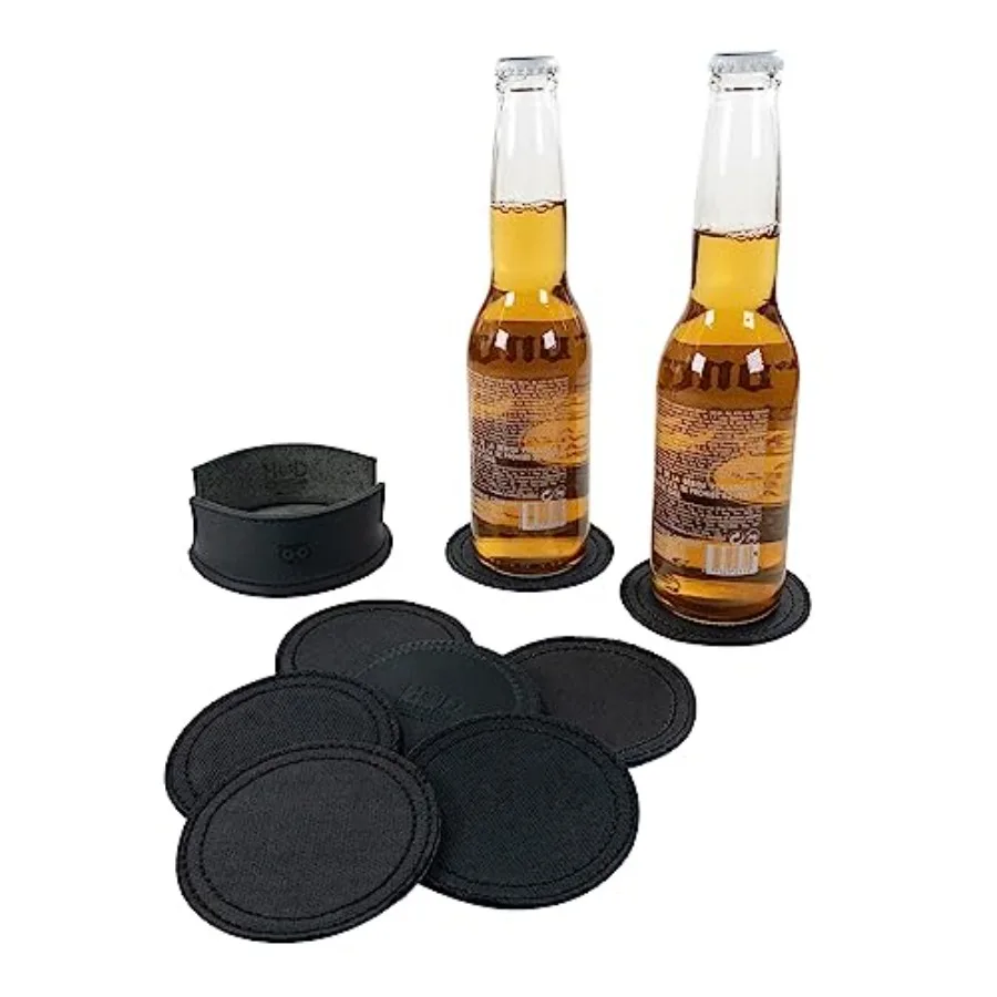 Circular Set of 8 Coasters for Drinks Glass and Cups Stain Protection Handmade from Waxed Canvas and Full Grain Leather Charcoa
Circular Set of 8 Coasters for Drinks Glass and Cups Stain Protection Handmade from Waxed Canvas and Full Grain Leather Charcoa