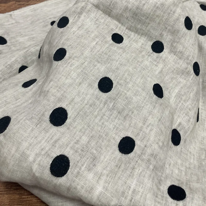 Gray Base High Stitch Polka Dot Embroidery Pure Linen Fabric Qipao Dress Pants Clothing Blouse Skirt Fashion Apparel Fabric
Gray Base High Stitch Polka Dot Embroidery Pure Linen Fabric Qipao Dress Pants Clothing Blouse Skirt Fashion Apparel Fabric