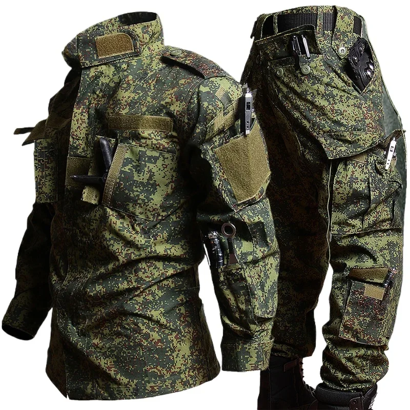 Men's Spring Camouflage Set Multi-pocket Windproof Tactical Jacket Straight-leg Wear-resistant Training Cargo Pants Working Suit
Men's Spring Camouflage Set Multi-pocket Windproof Tactical Jacket Straight-leg Wear-resistant Training Cargo Pants Working Suit
