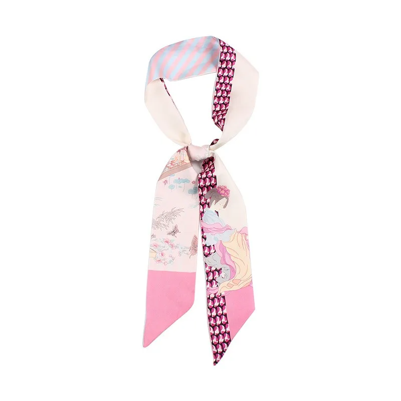 100% Silk Beauty Printed Narrow Scarf for Women Satin Neck Tie Bag Ribbon Headband Neckerchief Multifunctional Lady Accessories
100% Silk Beauty Printed Narrow Scarf for Women Satin Neck Tie Bag Ribbon Headband Neckerchief Multifunctional Lady Accessories
