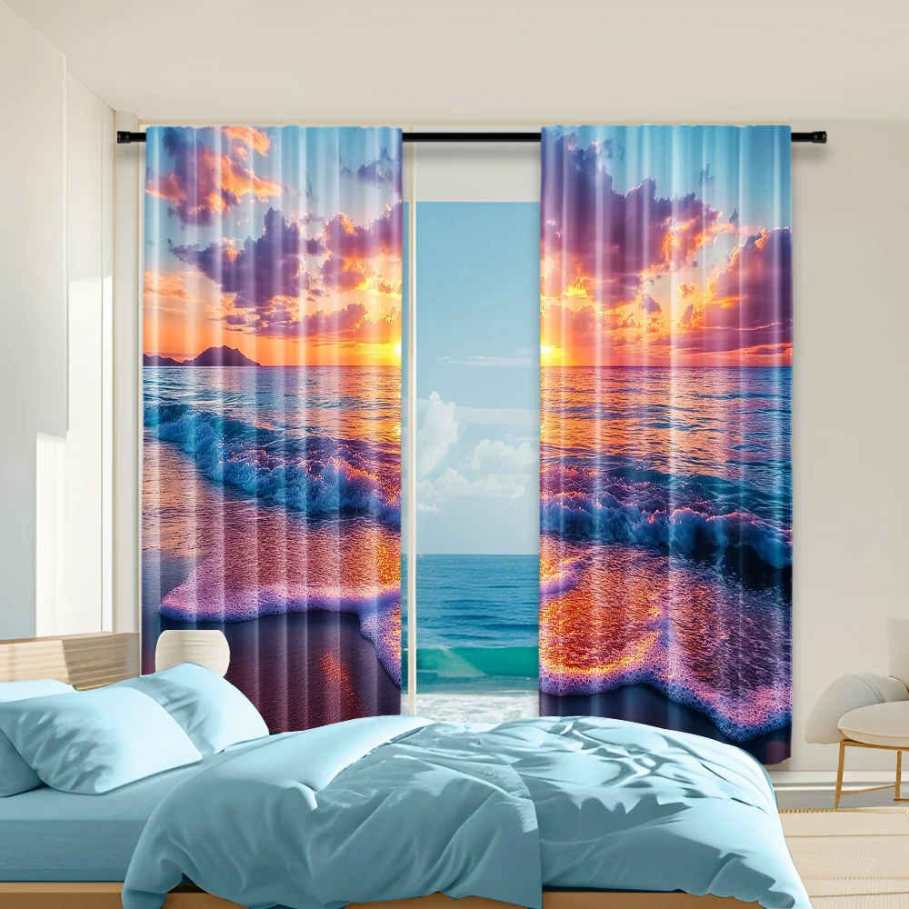 2 pcs, versatile polyester transparent curtains for home decoration Seaside Sunset for use in bedrooms and living rooms
2 pcs, versatile polyester transparent curtains for home decoration Seaside Sunset for use in bedrooms and living rooms