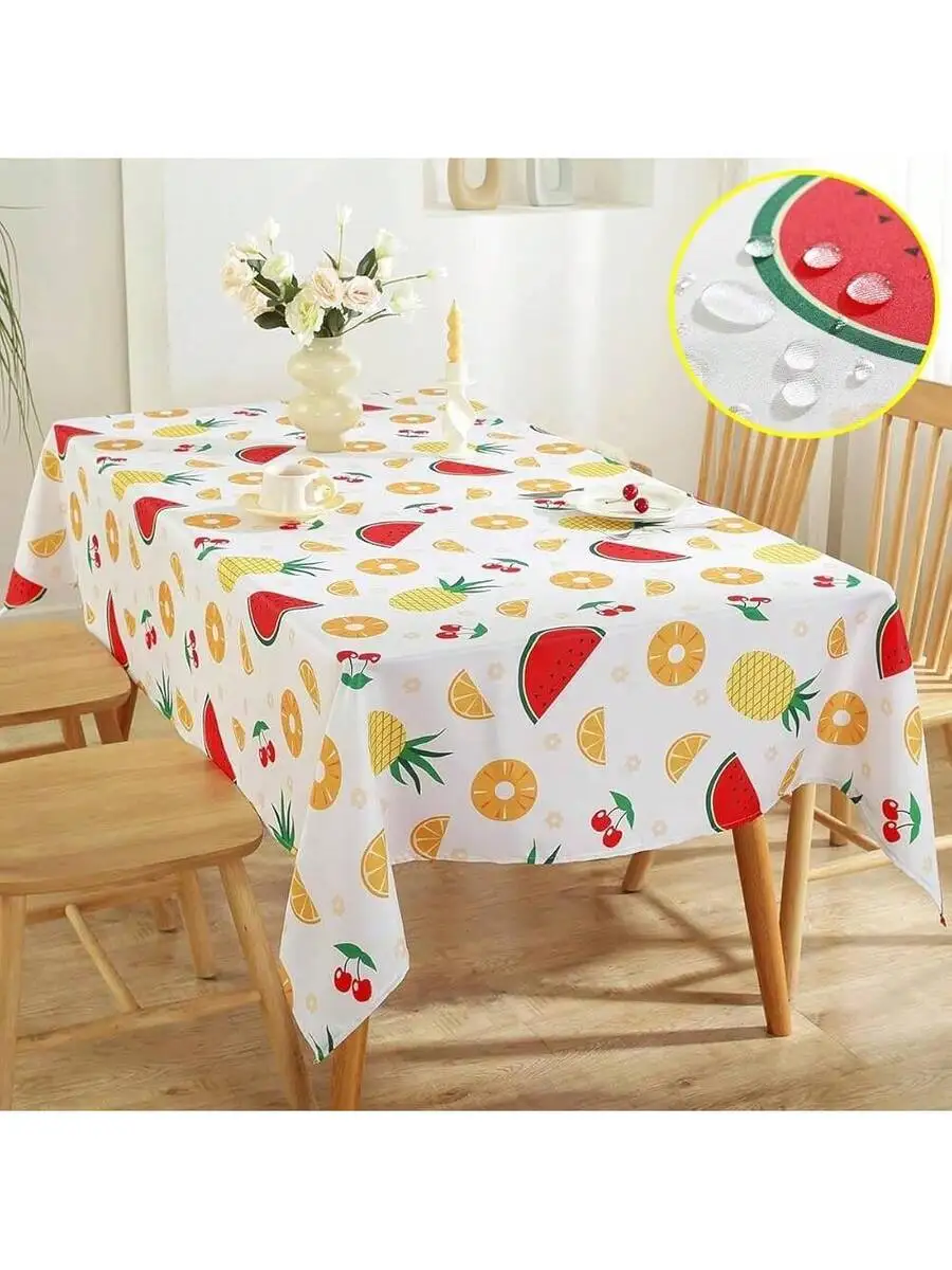 Summer Fruit Print Rectangular Tablecloth Waterproof Polyester For Dining Table Indoor Outdoor
Summer Fruit Print Rectangular Tablecloth Waterproof Polyester For Dining Table Indoor Outdoor