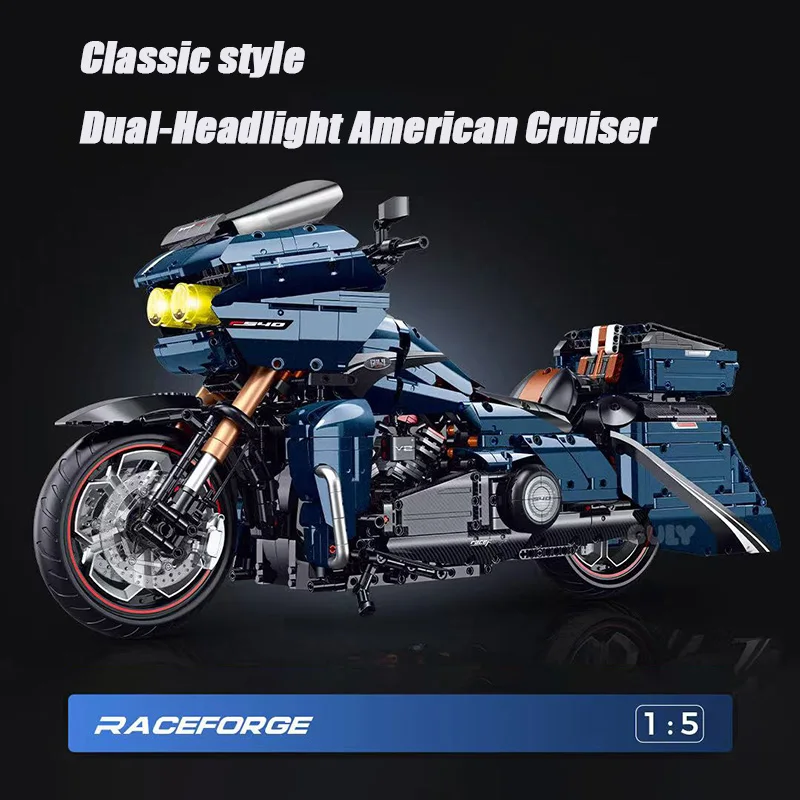 Dual-Headlight Cruiser High tech city sports motorcycle motorcycle model building block assembly toy gift GY60540
Dual-Headlight Cruiser High tech city sports motorcycle motorcycle model building block assembly toy gift GY60540