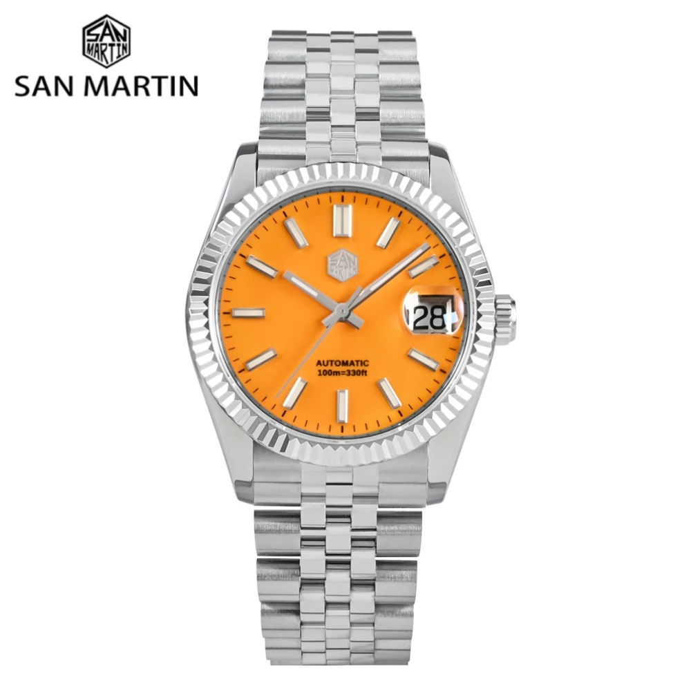 San Martin Watch For Men Mechanical Watches Waterproof 36.5mm Wristwatch Luxury Automatic Date Sapphire Glass Lume 10Bar SN0058x
San Martin Watch For Men Mechanical Watches Waterproof 36.5mm Wristwatch Luxury Automatic Date Sapphire Glass Lume 10Bar SN0058x