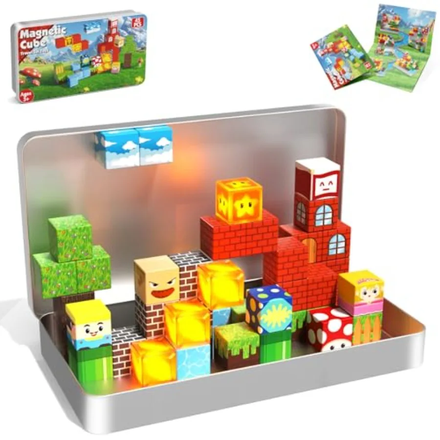 Magnetic Blocks with Light Up Blocks - 45PCS Travel Magnetic Building Blocks for Toddler, STEM Educational Cubes Toys for Ages
Magnetic Blocks with Light Up Blocks - 45PCS Travel Magnetic Building Blocks for Toddler, STEM Educational Cubes Toys for Ages