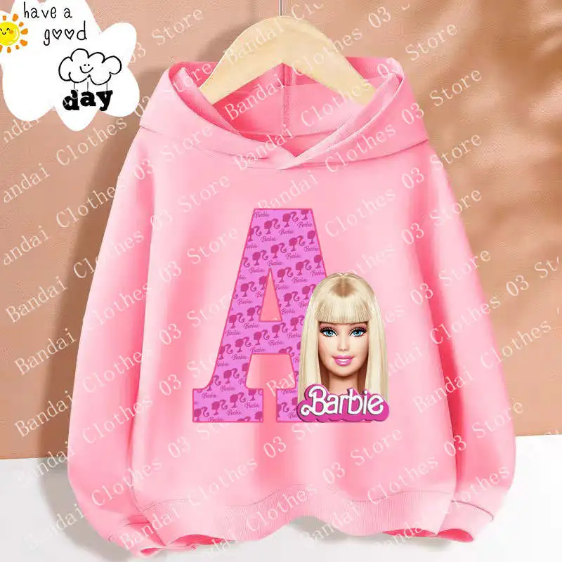Kawaii Children Hoodie Barbie Letter A-Z Fashion Pullover Sweatshirt Spring Cartoons Girls Boy Kids Birthday Casual Clothes Tops
Kawaii Children Hoodie Barbie Letter A-Z Fashion Pullover Sweatshirt Spring Cartoons Girls Boy Kids Birthday Casual Clothes Tops
