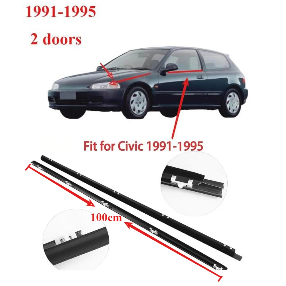 2 Pieces 2 Doors Outside Moulding Weatherstrip for Honda Civic 1991-1995 EG9 Glass Window Rubber for Civic 72410-SR3-003 5th Gen
2 Pieces 2 Doors Outside Moulding Weatherstrip for Honda Civic 1991-1995 EG9 Glass Window Rubber for Civic 72410-SR3-003 5th Gen