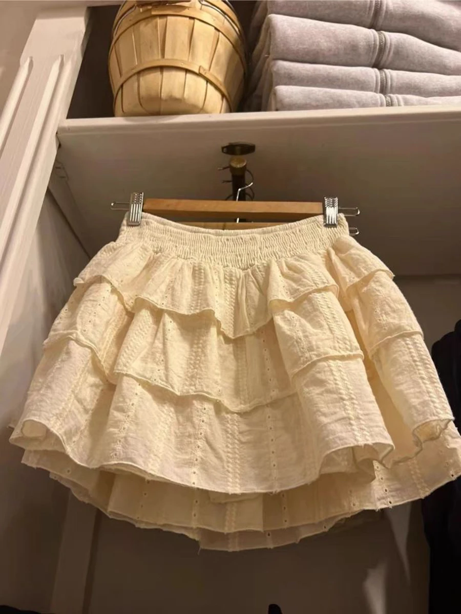 Hollow Out Beige Mini Skirts Women Summer Elastic High Waist A-line Short Faldas Casual Vintage Sweet Cute Balletcore Skirts
Hollow Out Beige Mini Skirts Women Summer Elastic High Waist A-line Short Faldas Casual Vintage Sweet Cute Balletcore Skirts