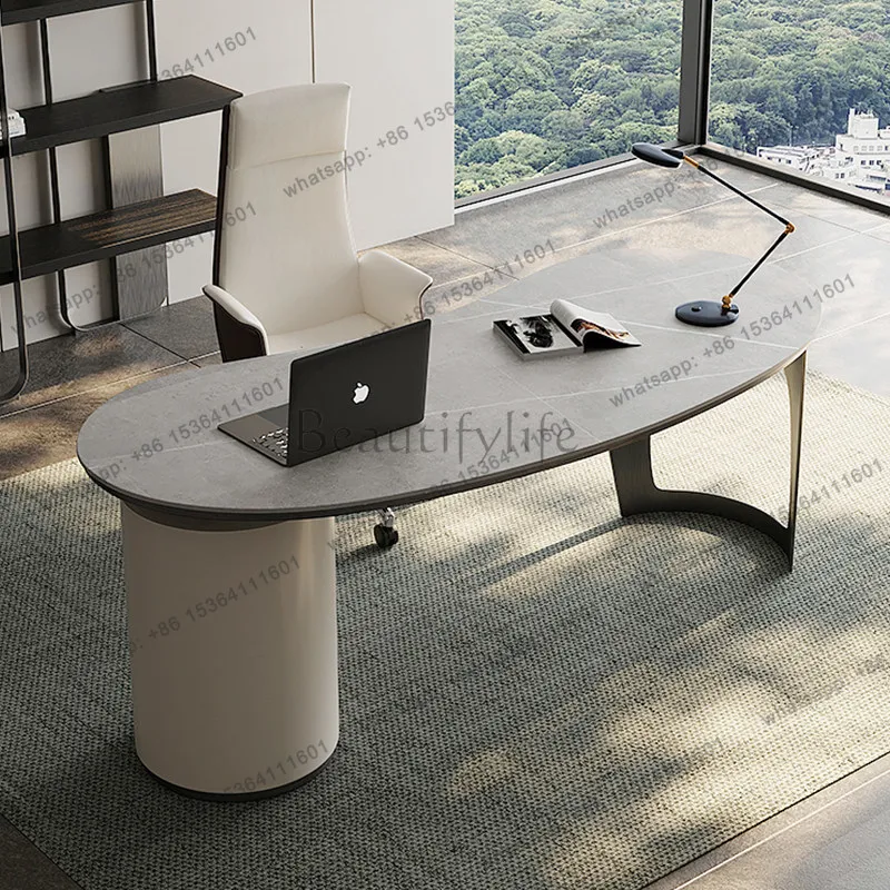 Italian minimalist rock slab desk home high-end desk
Italian minimalist rock slab desk home high-end desk