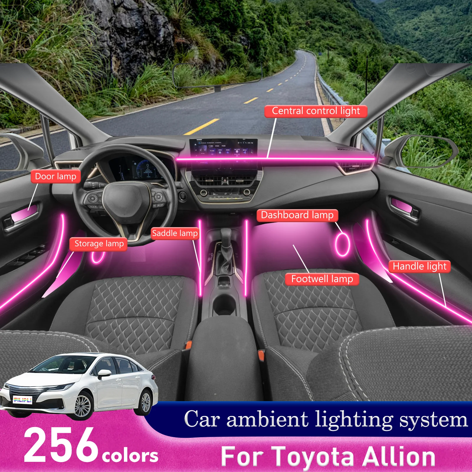 For Toyota Allion Smart Remote Control Car Interior Ambient Light RGB 64 Colors LED Energy Saving Efficient Lamp Kit
For Toyota Allion Smart Remote Control Car Interior Ambient Light RGB 64 Colors LED Energy Saving Efficient Lamp Kit
