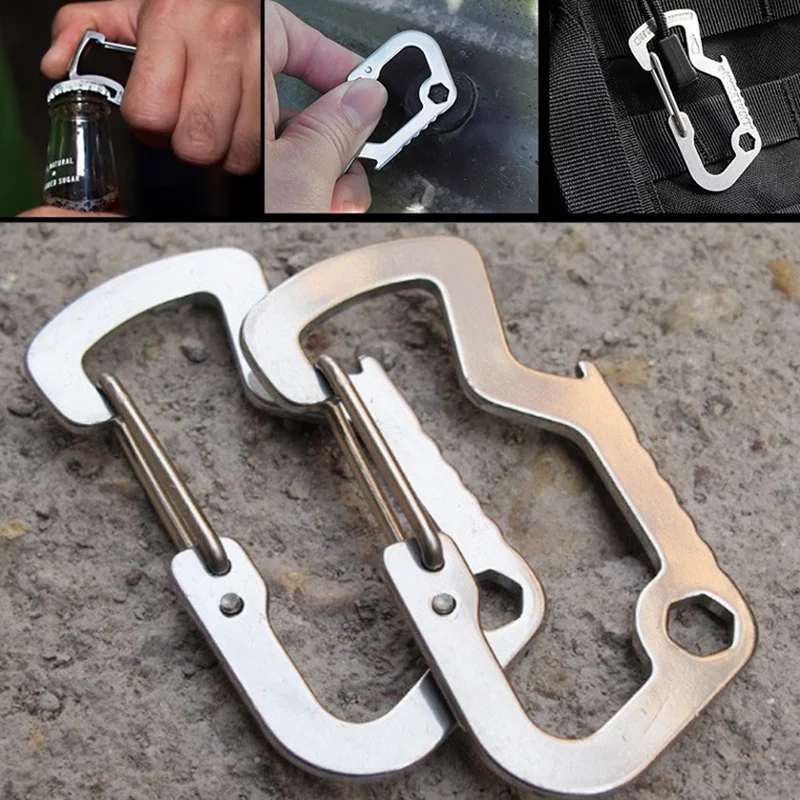Multifunctional Mountaineering Buckle Practical for Hiking Camping Mini Bottle Opener Stainless Steel Pocket Climbing Carabiners
Multifunctional Mountaineering Buckle Practical for Hiking Camping Mini Bottle Opener Stainless Steel Pocket Climbing Carabiners