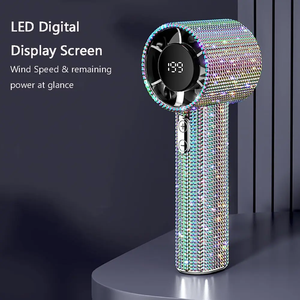 Shiny Diamond Handheld Fan Portable USB-C Charging Fan Digital Display Variable Speed Cooling Fan for Home Outdoor Travel
Shiny Diamond Handheld Fan Portable USB-C Charging Fan Digital Display Variable Speed Cooling Fan for Home Outdoor Travel