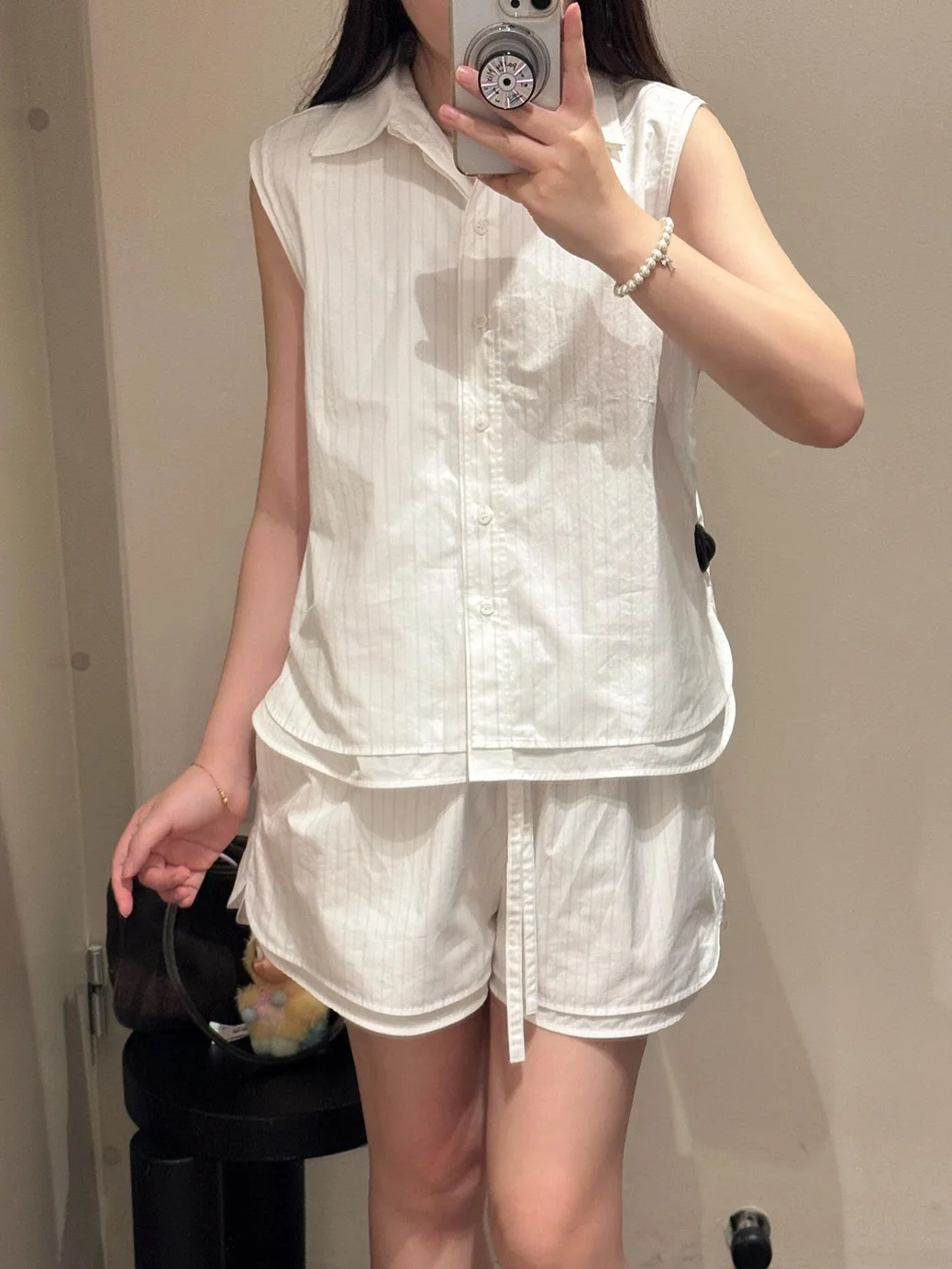 C Home Standard Edition Sleeveless Striped Shirt Elastic Short Set Casual Style Moisture Wicking Breathable Cotton Women's Su...
C Home Standard Edition Sleeveless Striped Shirt Elastic Short Set Casual Style Moisture Wicking Breathable Cotton Women's Su...