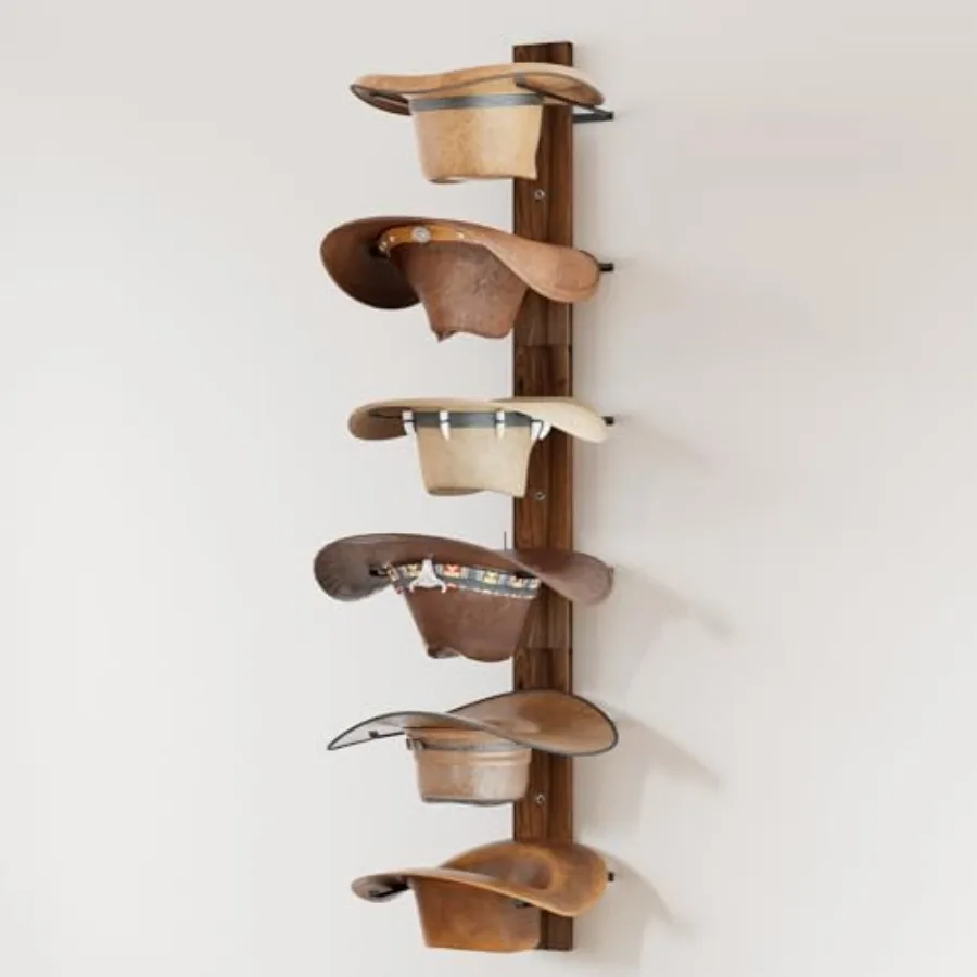 Cowboy Hat Rack for Wall 6-Tier Solid Wood-Texture Western Hat Holder Large Brim Hat Organizer for Wall Mount Rustic Hat Hanger
Cowboy Hat Rack for Wall 6-Tier Solid Wood-Texture Western Hat Holder Large Brim Hat Organizer for Wall Mount Rustic Hat Hanger