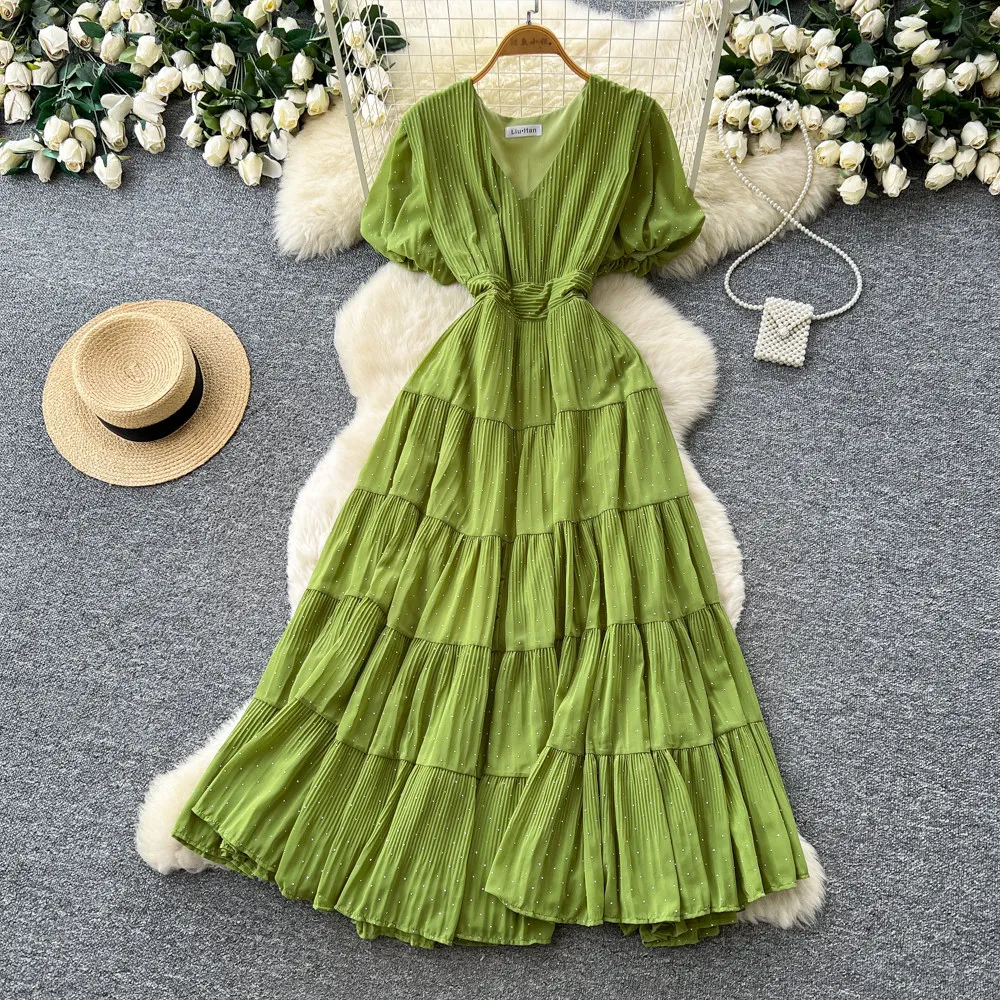 Long Dress Women Cake Dresses A Line Vestidos Y2k Streetwear V Neck Short Sleeve Elegant Party Night Work Tight Waist 2026
Long Dress Women Cake Dresses A Line Vestidos Y2k Streetwear V Neck Short Sleeve Elegant Party Night Work Tight Waist 2026