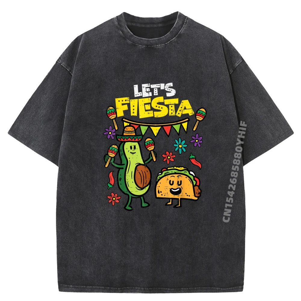 Lets Fiesta Taco Avocado Funny Newest Graphic T-shirts Mens Tops Tees Loose Printed T-Shirt Retro Washed Clothes
Lets Fiesta Taco Avocado Funny Newest Graphic T-shirts Mens Tops Tees Loose Printed T-Shirt Retro Washed Clothes