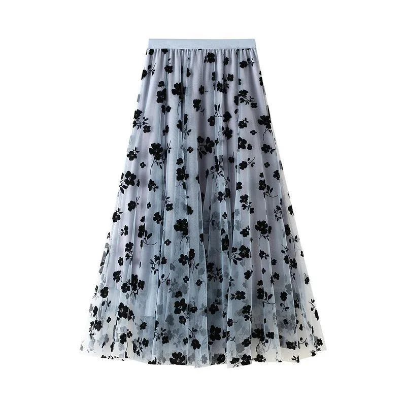 Elegant Floral Women Tulle Skirts High Waist Korean Flocking Pleated Midi Skirts Mesh Summer Office Ladies Skirt New
Elegant Floral Women Tulle Skirts High Waist Korean Flocking Pleated Midi Skirts Mesh Summer Office Ladies Skirt New