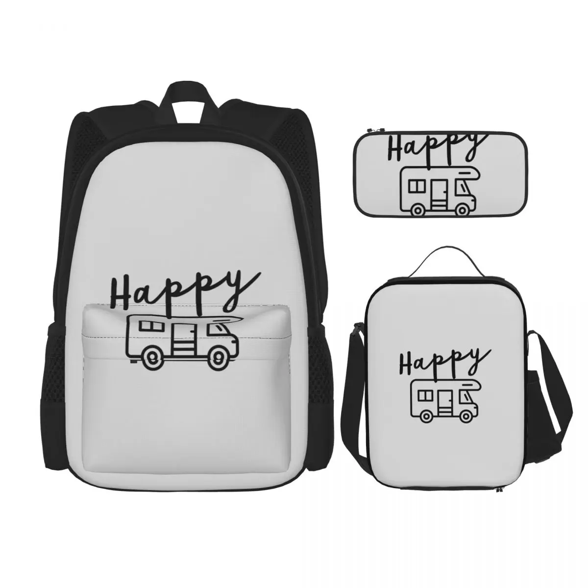 Happy Camper (RV) Backpacks Boys Girls Bookbag Children School Bags Kids Rucksack Lunch Bag Pen Bag Three-Piece Set
Happy Camper (RV) Backpacks Boys Girls Bookbag Children School Bags Kids Rucksack Lunch Bag Pen Bag Three-Piece Set