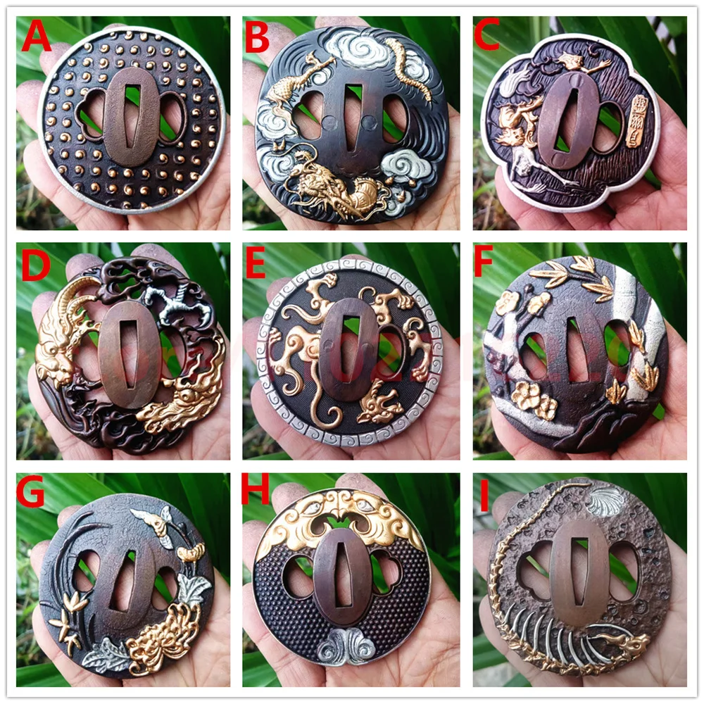 Изысканная медная защита для рук Tsuba, позолоченная и серебряная защита для японского японского самурая, катаны, меча, аксессуары, детали
Изысканная медная защита для рук Tsuba, позолоченная и серебряная защита для японского японского самурая, катаны, меча, аксессуары, детали