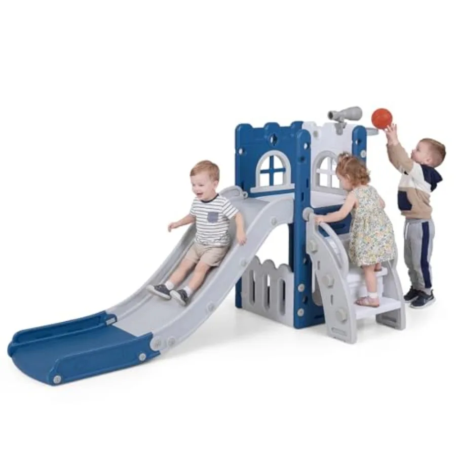 Toddler Slide, 6-in-1 Indoor Slide Playset with Basketball Hoop, Telescope, Climbing Ladder and Storage Space, Freestanding Pla
Toddler Slide, 6-in-1 Indoor Slide Playset with Basketball Hoop, Telescope, Climbing Ladder and Storage Space, Freestanding Pla