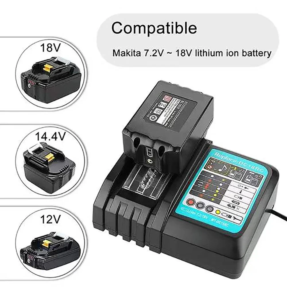 2024 For Makita DC18RC Li-ion Battery Charger 3A Charging Current for Makita 14.4V 18V BL1830 Bl1430 DC18RC DC18RA Power tool
2024 For Makita DC18RC Li-ion Battery Charger 3A Charging Current for Makita 14.4V 18V BL1830 Bl1430 DC18RC DC18RA Power tool
