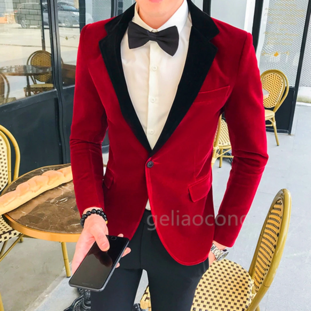 New Fashion Black Velvet Jacket for Men Single Breasted Shaw Lapel Slim Fit Suit Blazer for Prom Party Wedding Business One Coat
New Fashion Black Velvet Jacket for Men Single Breasted Shaw Lapel Slim Fit Suit Blazer for Prom Party Wedding Business One Coat