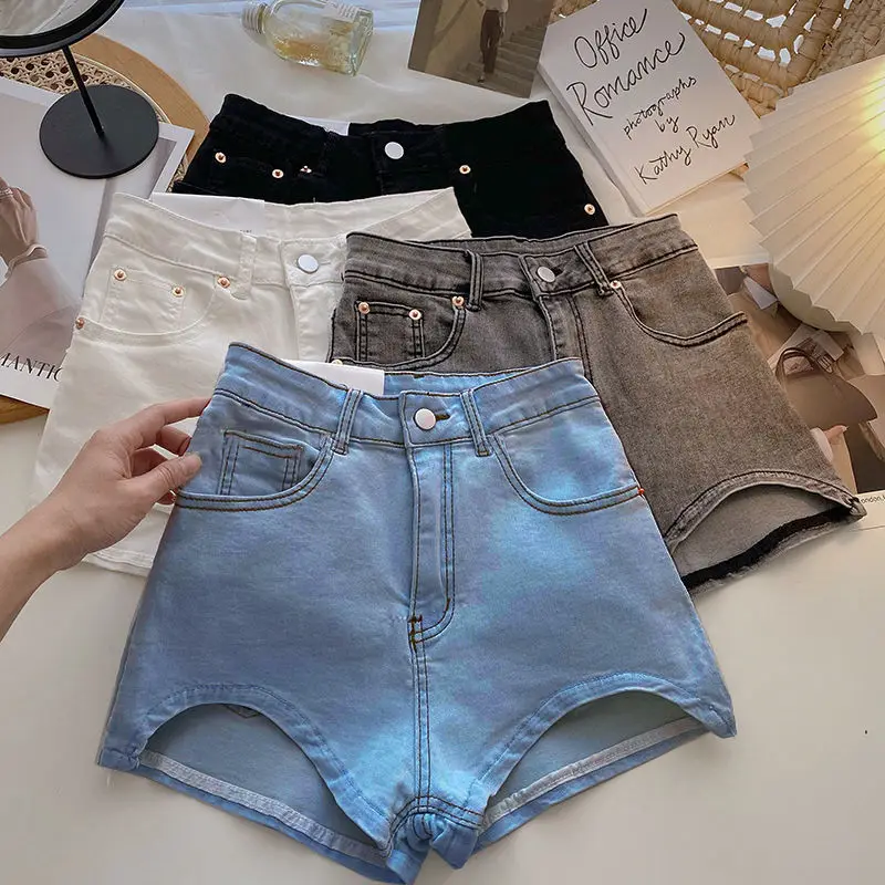 Summer Irregular Denim Shorts Women Retro Bodycon Trendy Solid Lady Korean Sexy High Waist Vintage Chic Pockets All-match Mujer
Summer Irregular Denim Shorts Women Retro Bodycon Trendy Solid Lady Korean Sexy High Waist Vintage Chic Pockets All-match Mujer