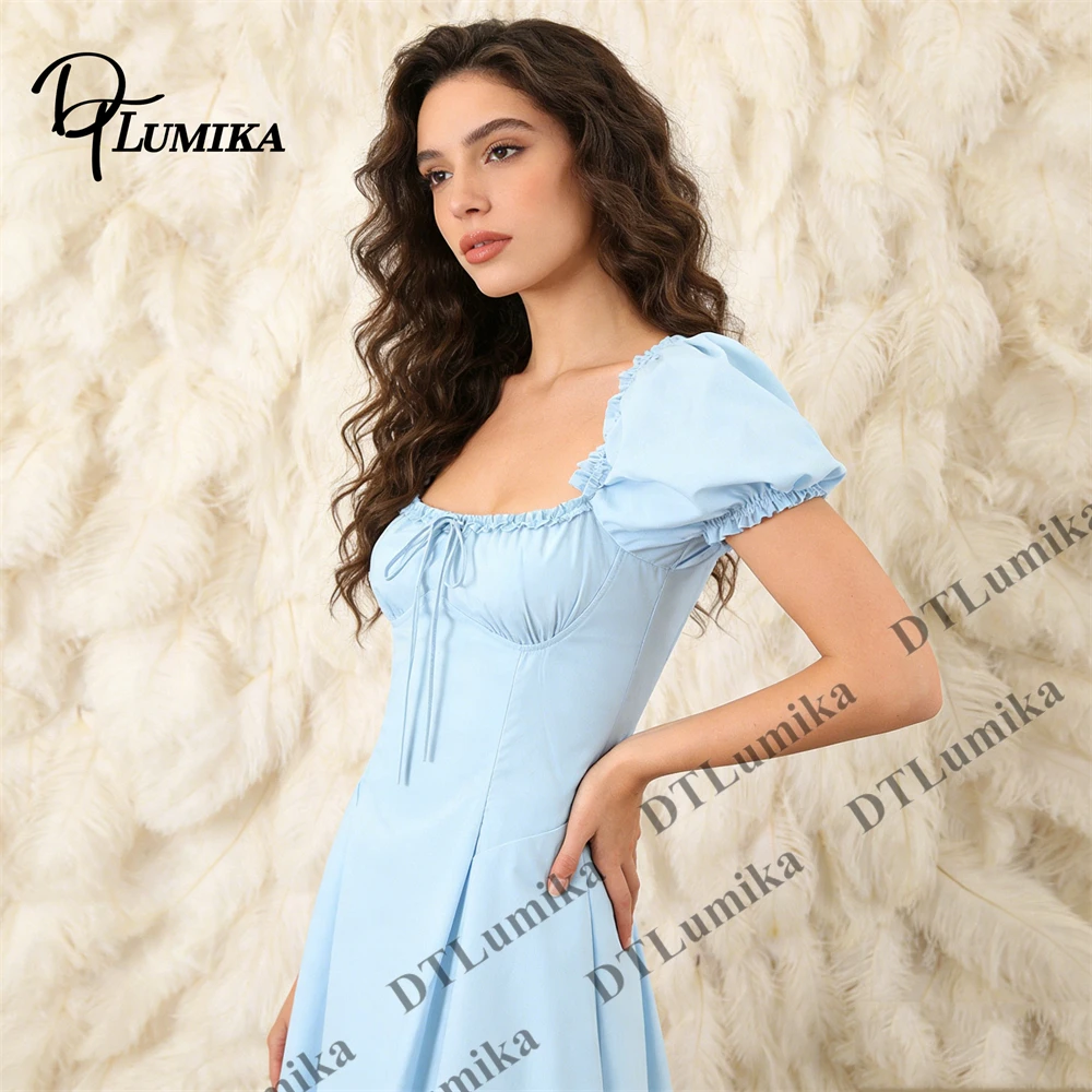 Square Neck Puff Sleeve Tie Front Midi Dress, Ruched Waist French Style Casual Dress for Date Brunch Daily Wear
Square Neck Puff Sleeve Tie Front Midi Dress, Ruched Waist French Style Casual Dress for Date Brunch Daily Wear