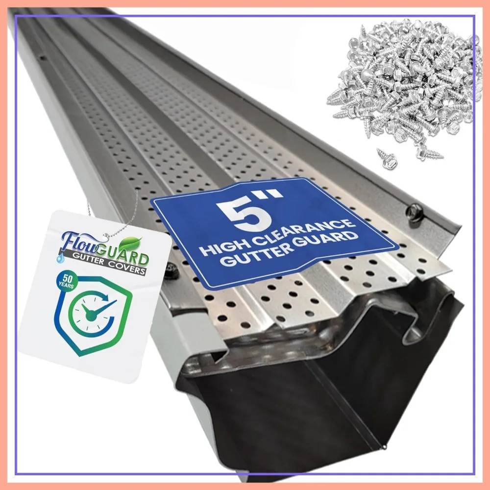 Professional DIY 5 Inch High Clearance 50-Year Gutter Cover System - Matte Aluminum Gutter Guards - 22 Feet
Professional DIY 5 Inch High Clearance 50-Year Gutter Cover System - Matte Aluminum Gutter Guards - 22 Feet