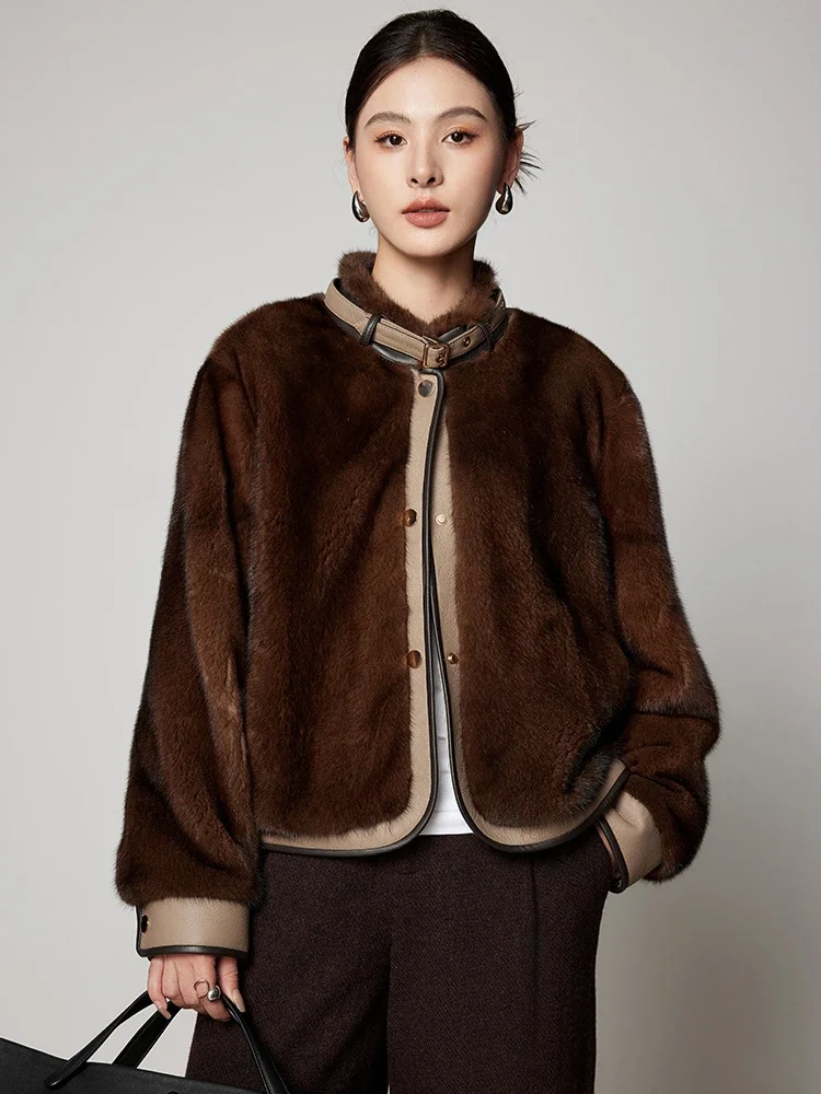 High-end Luxury Natural Mink Fur Motorcycle Jackets for Women 2026 New Simple Stand Collar Short Winter Real Fur Plush Coat
High-end Luxury Natural Mink Fur Motorcycle Jackets for Women 2026 New Simple Stand Collar Short Winter Real Fur Plush Coat
