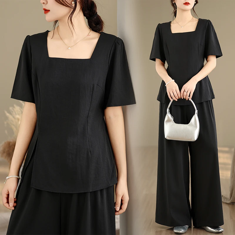 High-End Lightweight Cotton Linen Loose Top Wide Leg Pants Two-Piece Set Versatile Summer New Arrival Women's Fashion
High-End Lightweight Cotton Linen Loose Top Wide Leg Pants Two-Piece Set Versatile Summer New Arrival Women's Fashion
