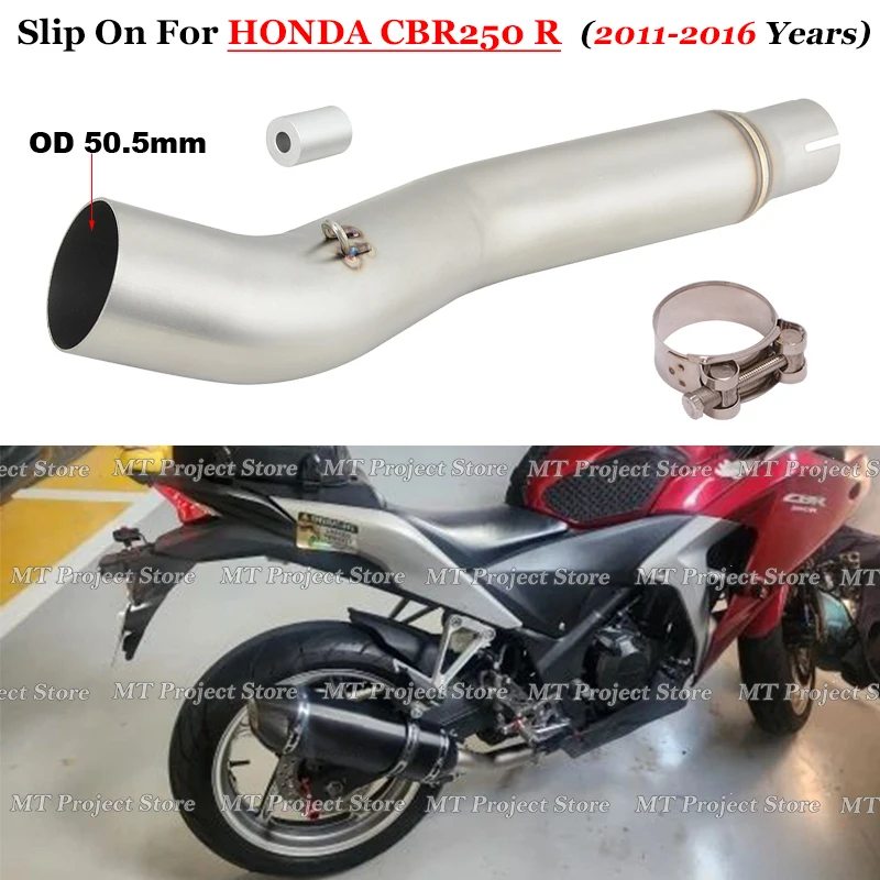 Slip On For Honda CBR250R CBR250 R 2011 - 2016 Years Motorcycle Exhaust System Middle Mid Link Pipe Connecting 51mm Muffler Moto
Slip On For Honda CBR250R CBR250 R 2011 - 2016 Years Motorcycle Exhaust System Middle Mid Link Pipe Connecting 51mm Muffler Moto