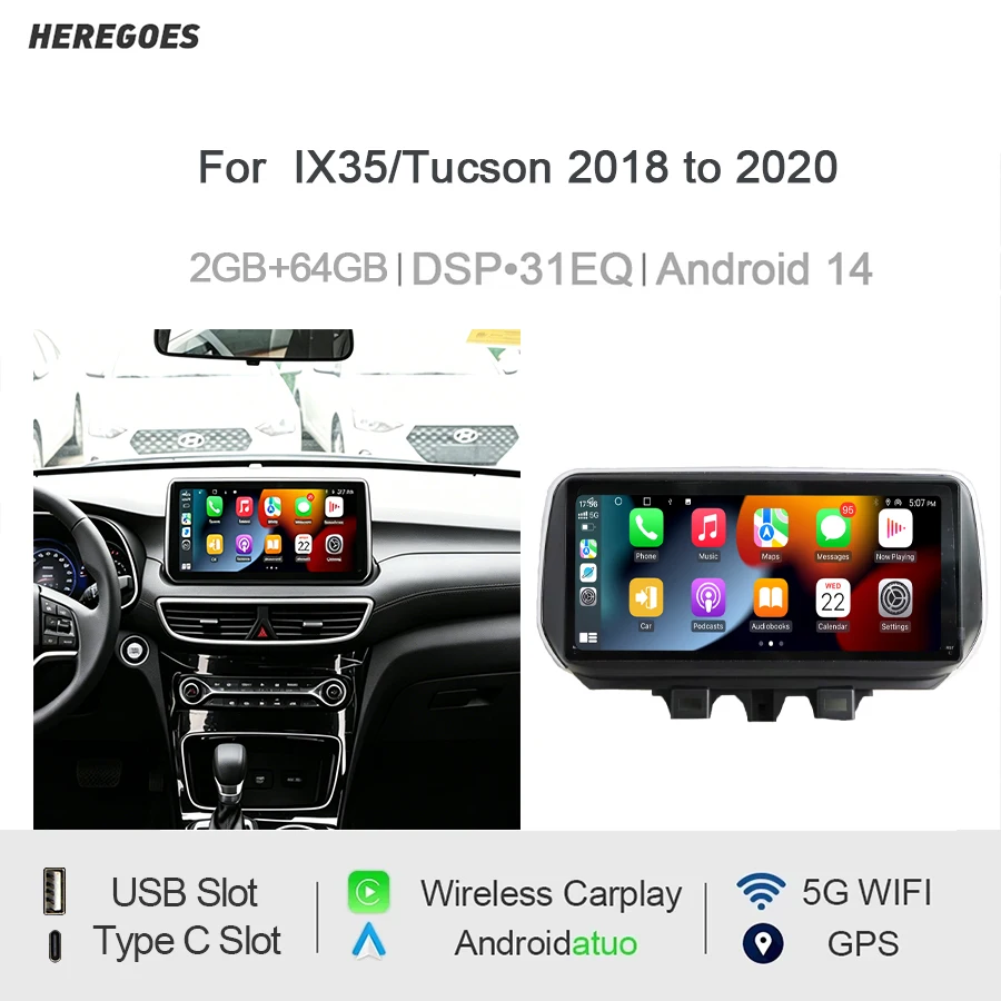 10.25"For IX35/ Tucson 2018 to 2020 Android 12.0 8GB RAM 68GB Car multimedia radio Player GPS RDS autoradio Bluetooth 5.0
10.25"For IX35/ Tucson 2018 to 2020 Android 12.0 8GB RAM 68GB Car multimedia radio Player GPS RDS autoradio Bluetooth 5.0