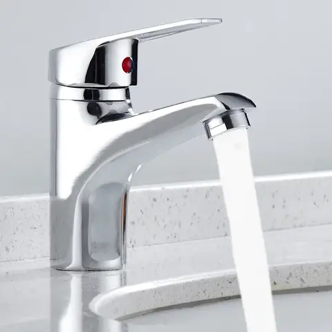 Washbasin Faucet Bathroom Faucets Hot and Cold Mixer Faucet Deck Installation Bathroom Kitchen Single Handle Sink Faucet