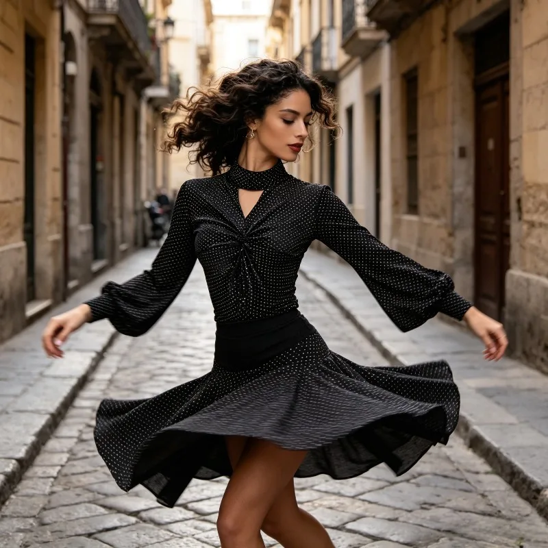 Latin Dance Practice Top Women's Velvet V-neck Twisted Lantern Sleeve Body Training Dress Professional Performance Dance Dress
Latin Dance Practice Top Women's Velvet V-neck Twisted Lantern Sleeve Body Training Dress Professional Performance Dance Dress