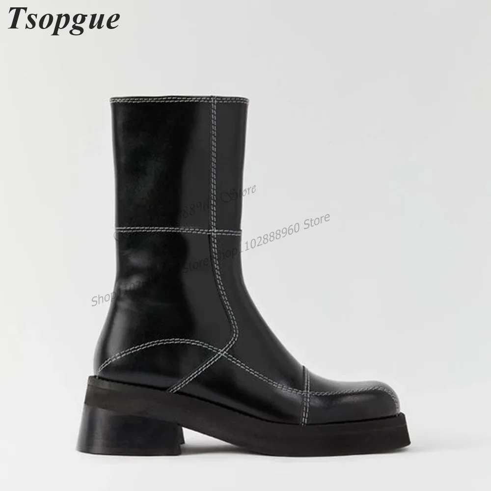 British Style Mid Calf Black Matte Leather Men's Boots Shoes For Men Side Zipper Runway Casual Party Shoes 2023 Zapatillas Muje 
British Style Mid Calf Black Matte Leather Men's Boots Shoes For Men Side Zipper Runway Casual Party Shoes 2023 Zapatillas Muje
