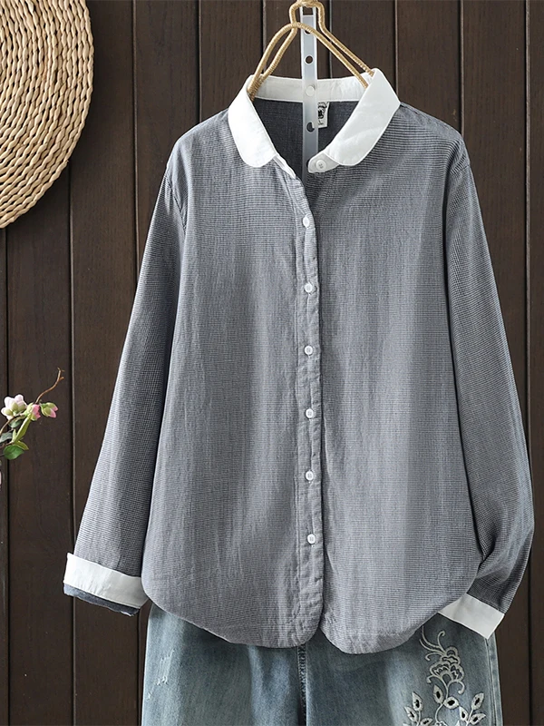 Loose Fit Women's Long Sleeve Shirt Patchwork Pure Cotton Breathable Casual Style Autumn Fashion plus Size Inner Wear Top
Loose Fit Women's Long Sleeve Shirt Patchwork Pure Cotton Breathable Casual Style Autumn Fashion plus Size Inner Wear Top