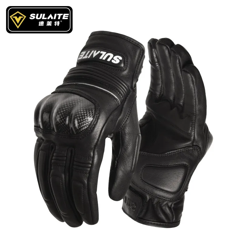 SULAITE Motorcycle Gloves Men Full Finger Black Riding Gloves Carbon Fiber Style Knuckle Short Cuff Adjustable Wrist Stable Grip
SULAITE Motorcycle Gloves Men Full Finger Black Riding Gloves Carbon Fiber Style Knuckle Short Cuff Adjustable Wrist Stable Grip