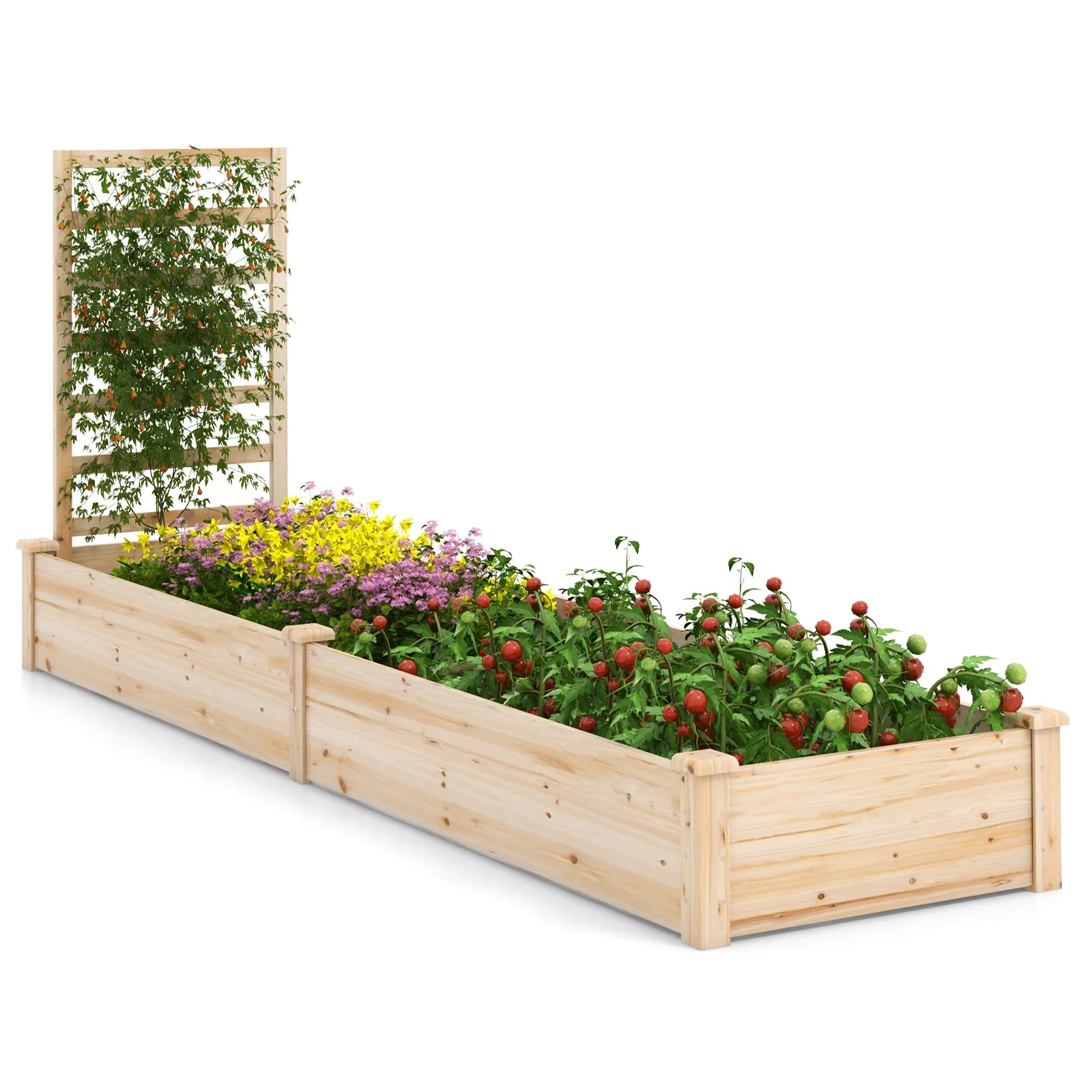 Raised Garden Bed Wooden Planter Box with Divided Space for Outdoor Natural
Raised Garden Bed Wooden Planter Box with Divided Space for Outdoor Natural