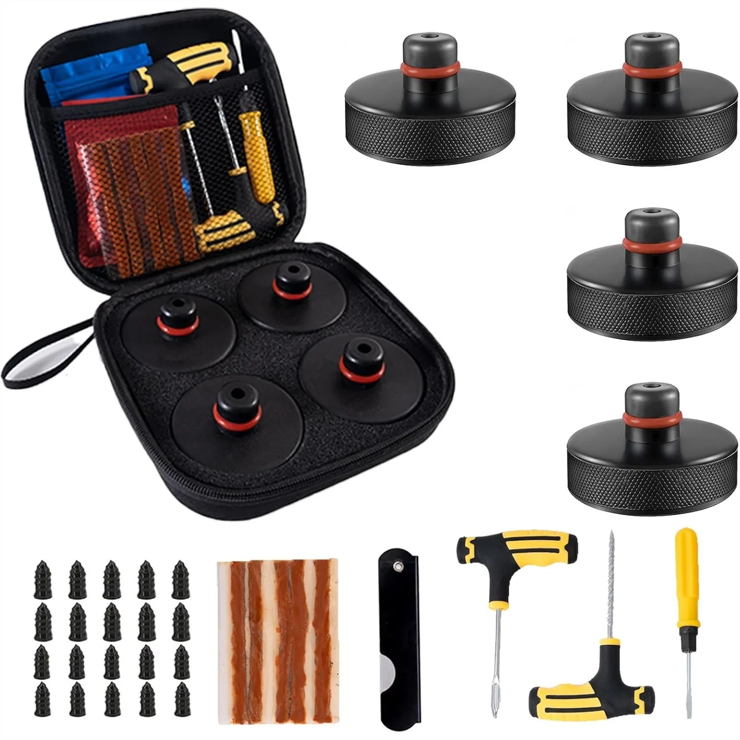4PCS Tesla Jack Pads Lifting Pucks with Tire Repair Kit for Model 3/Y/S/X 2016-2026, Portable Storage Case
4PCS Tesla Jack Pads Lifting Pucks with Tire Repair Kit for Model 3/Y/S/X 2016-2026, Portable Storage Case