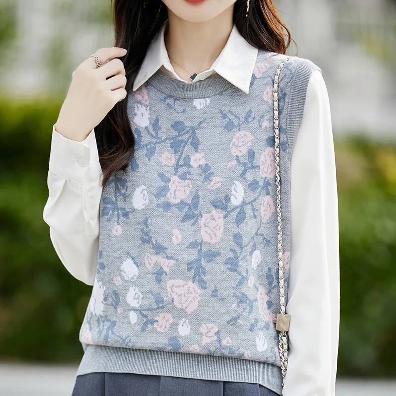 Осенне-зимний новый вязаный жилет без рукавов с круглым вырезом, женский свитер, свободное и универсальное пальто, женский шерстяной пуловер, жилет
Осенне-зимний новый вязаный жилет без рукавов с круглым вырезом, женский свитер, свободное и универсальное пальто, женский шерстяной пуловер, жилет