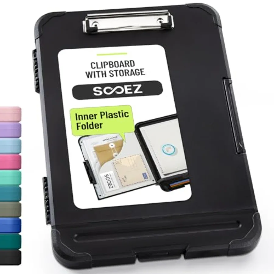 Reinforced Clipboard with Storage, Inner Plastic Folder Attached, Heavy Duty Plastic Clip Boards 8.5x11 with Pen Holder, High C
Reinforced Clipboard with Storage, Inner Plastic Folder Attached, Heavy Duty Plastic Clip Boards 8.5x11 with Pen Holder, High C