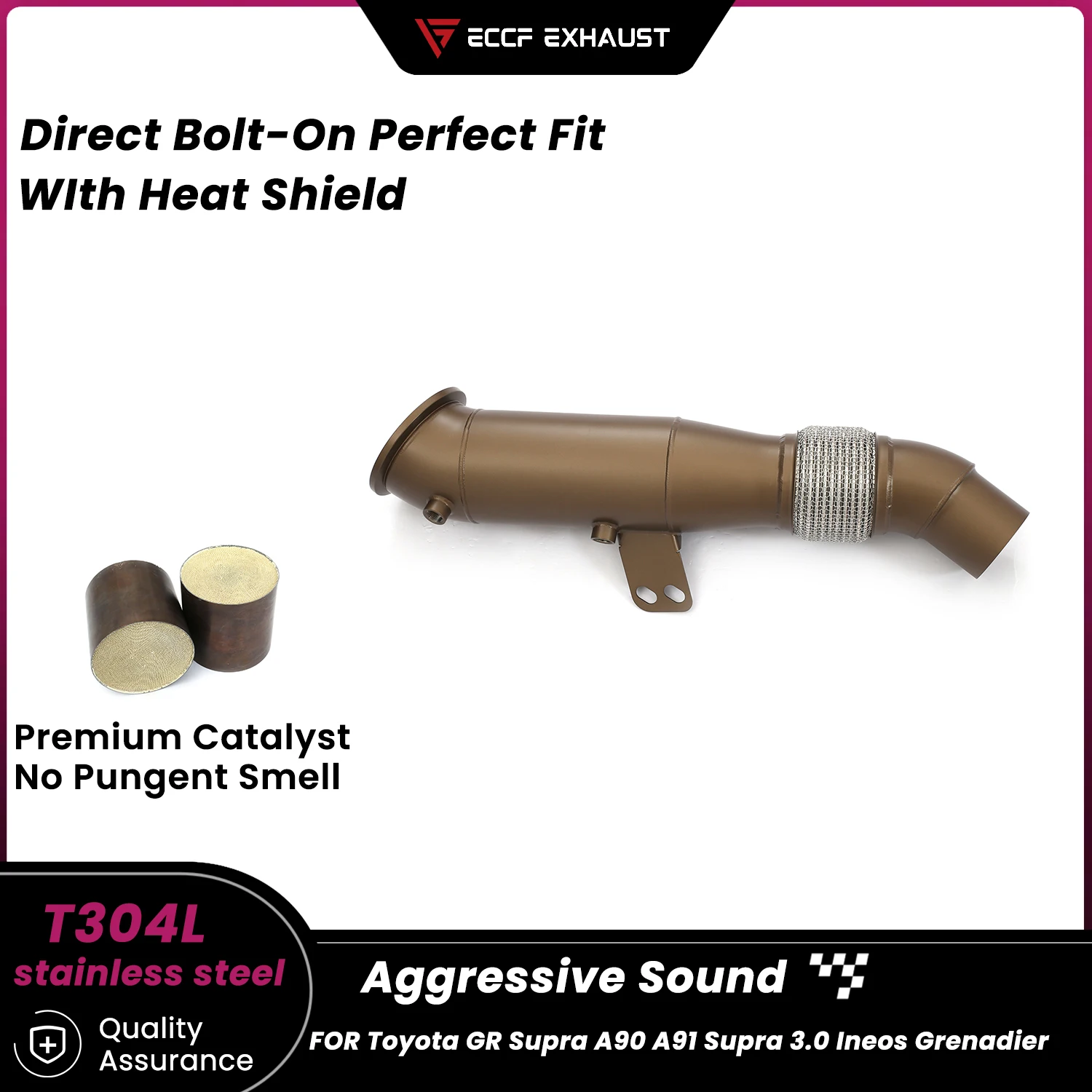 Sporty High temperature resistant ceramic coating Downpipe For Toyota GR Supra A90 A91 Supra 3.0 Ineos Grenadier NICE
Sporty High temperature resistant ceramic coating Downpipe For Toyota GR Supra A90 A91 Supra 3.0 Ineos Grenadier NICE