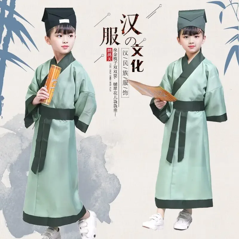 Chinese silk robe Costume Boyls Children Kimono Hanfu China Traditional Vintage Ethnic Students scholar;Dance Costume Hanfu set
Chinese silk robe Costume Boyls Children Kimono Hanfu China Traditional Vintage Ethnic Students scholar;Dance Costume Hanfu set