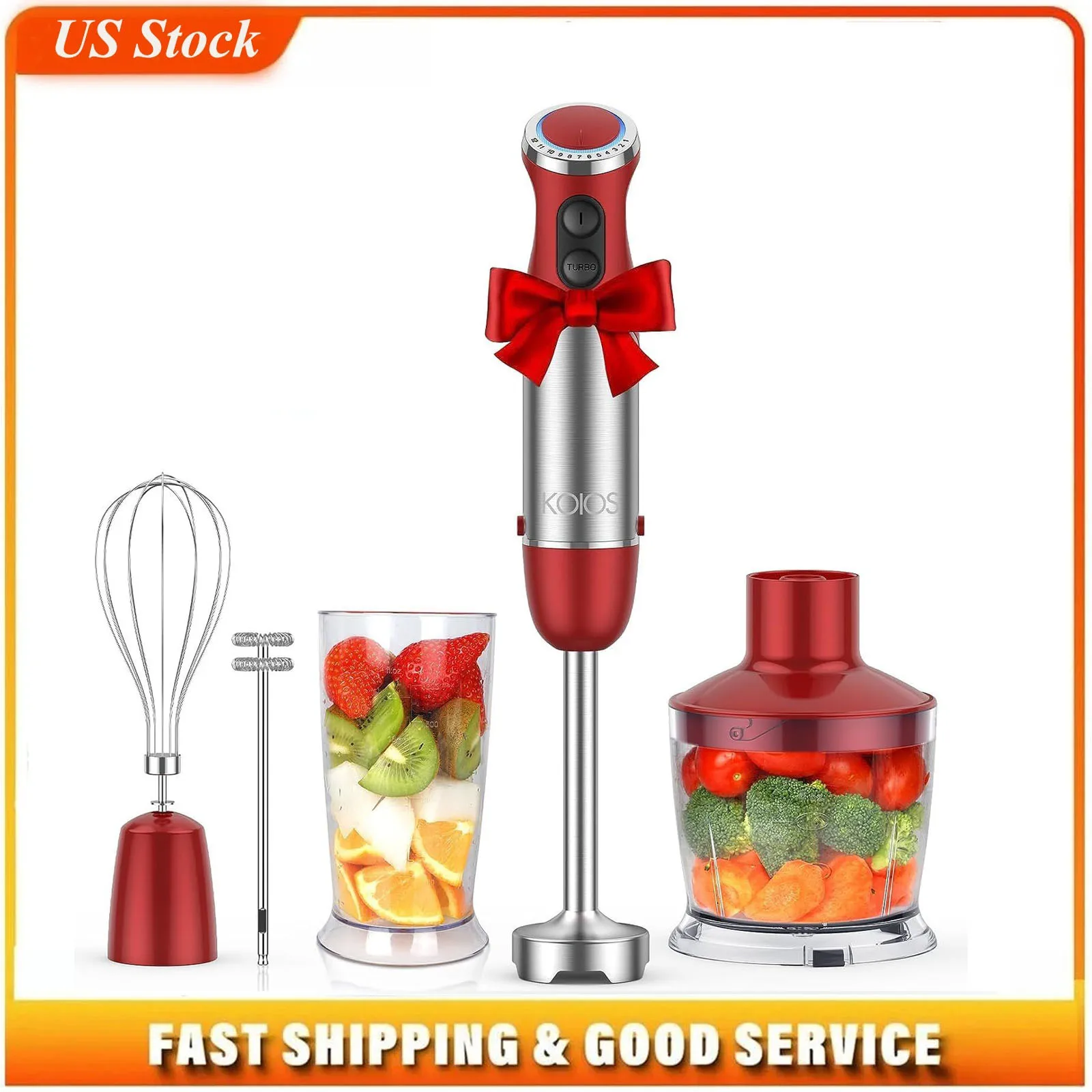 5-in-1 Hand Immersion Blender, 1000W 12 Speed Handheld Blender, Copper Motor Stainless Steel Blade Stick Blender,600ml Mixing Beaker,500ml Food Processor, Whisk, Milk Frother, BPA-Free, Red
5-in-1 Hand Immersion Blender, 1000W 12 Speed Handheld Blender, Copper Motor Stainless Steel Blade Stick Blender,600ml Mixing Beaker,500ml Food Processor, Whisk, Milk Frother, BPA-Free, Red