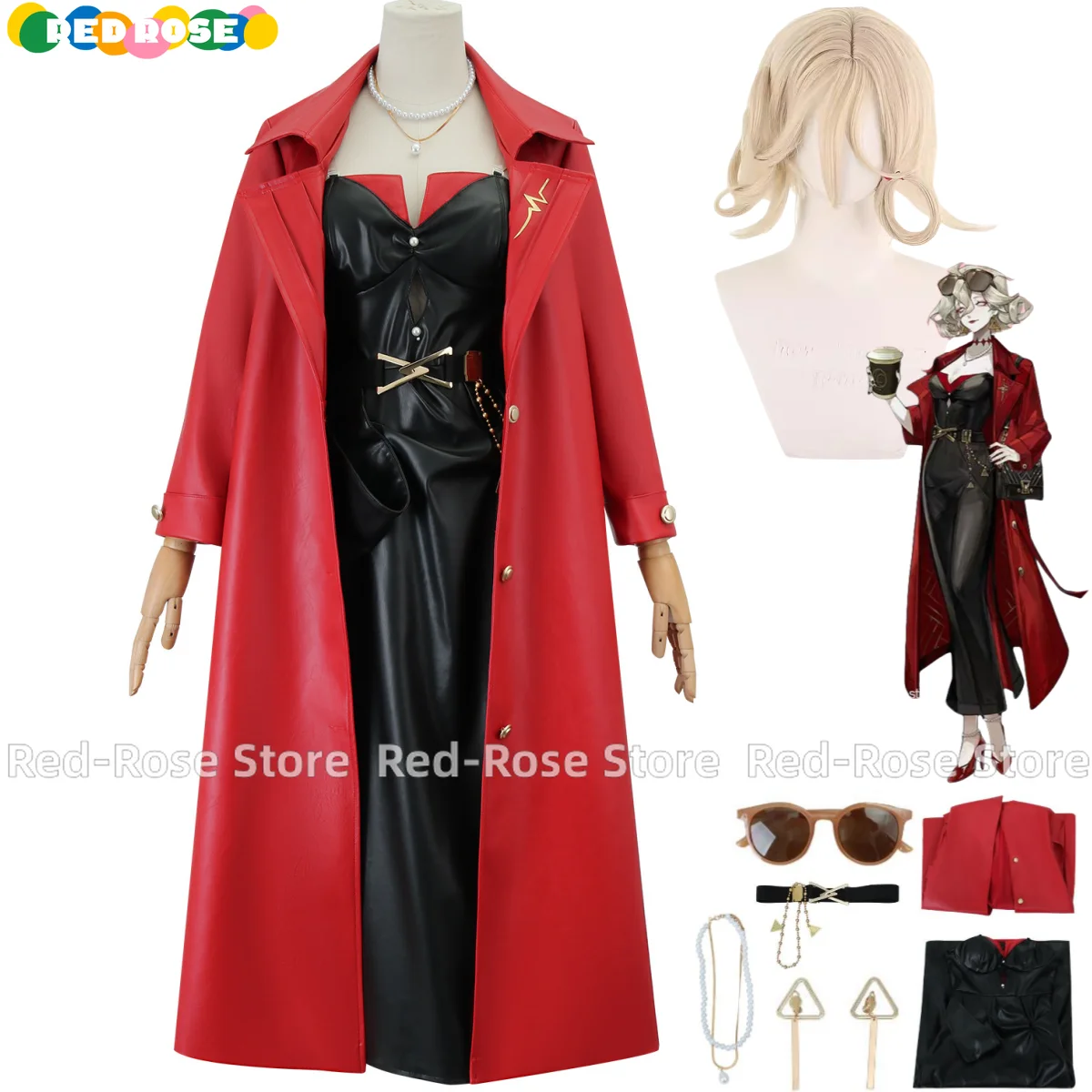 Game Identity Ⅴ Mary Bloody Queen Cosplay Costume Wig Imperial Sister Red PU Uniform Coat Dress Woman Sexy Carnival Party Suit
Game Identity Ⅴ Mary Bloody Queen Cosplay Costume Wig Imperial Sister Red PU Uniform Coat Dress Woman Sexy Carnival Party Suit